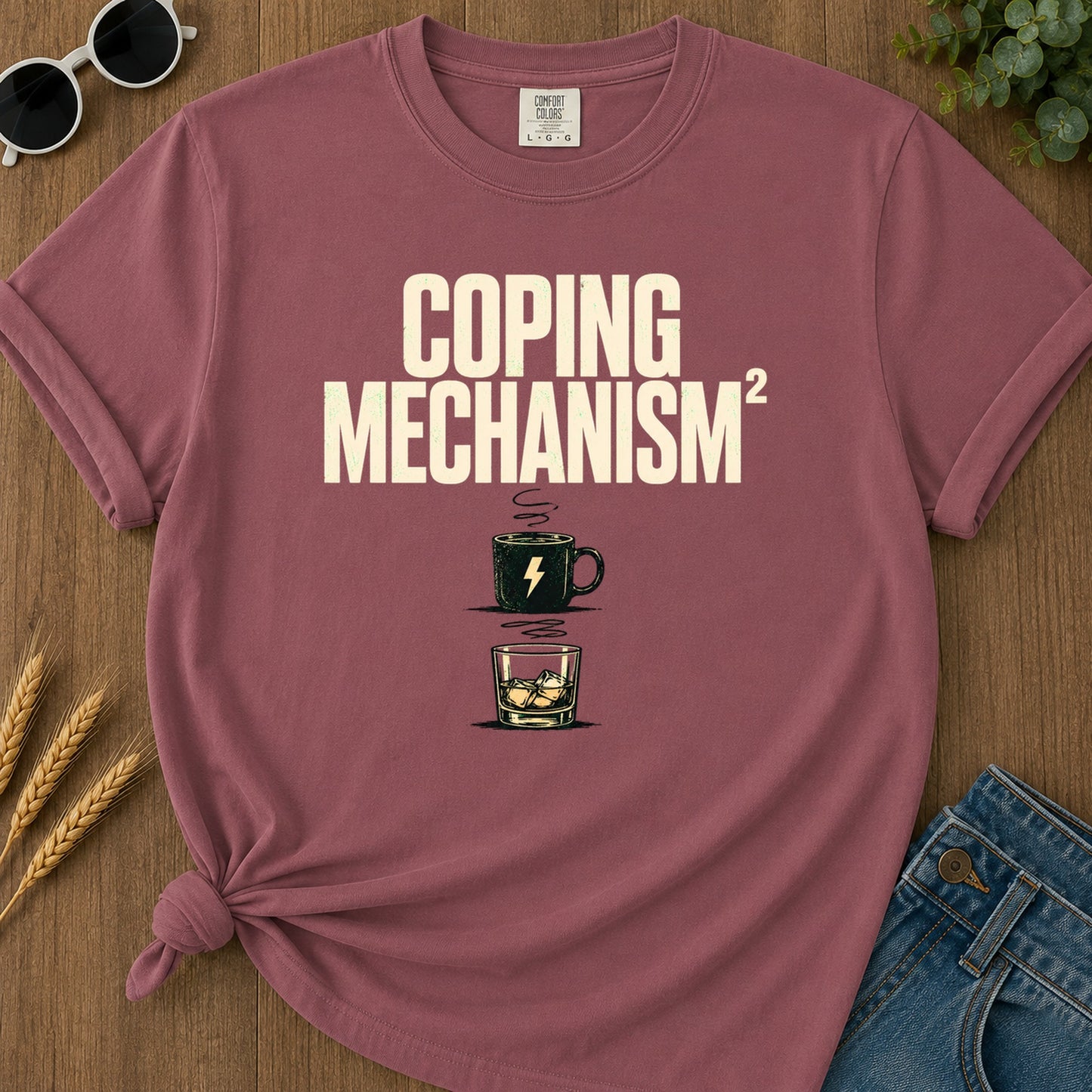 Coping Mechanism Squared T-Shirt - Brick
