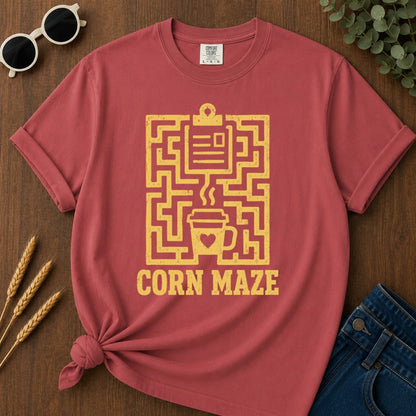 Corn Maze T-shirt - Crimson Mockup