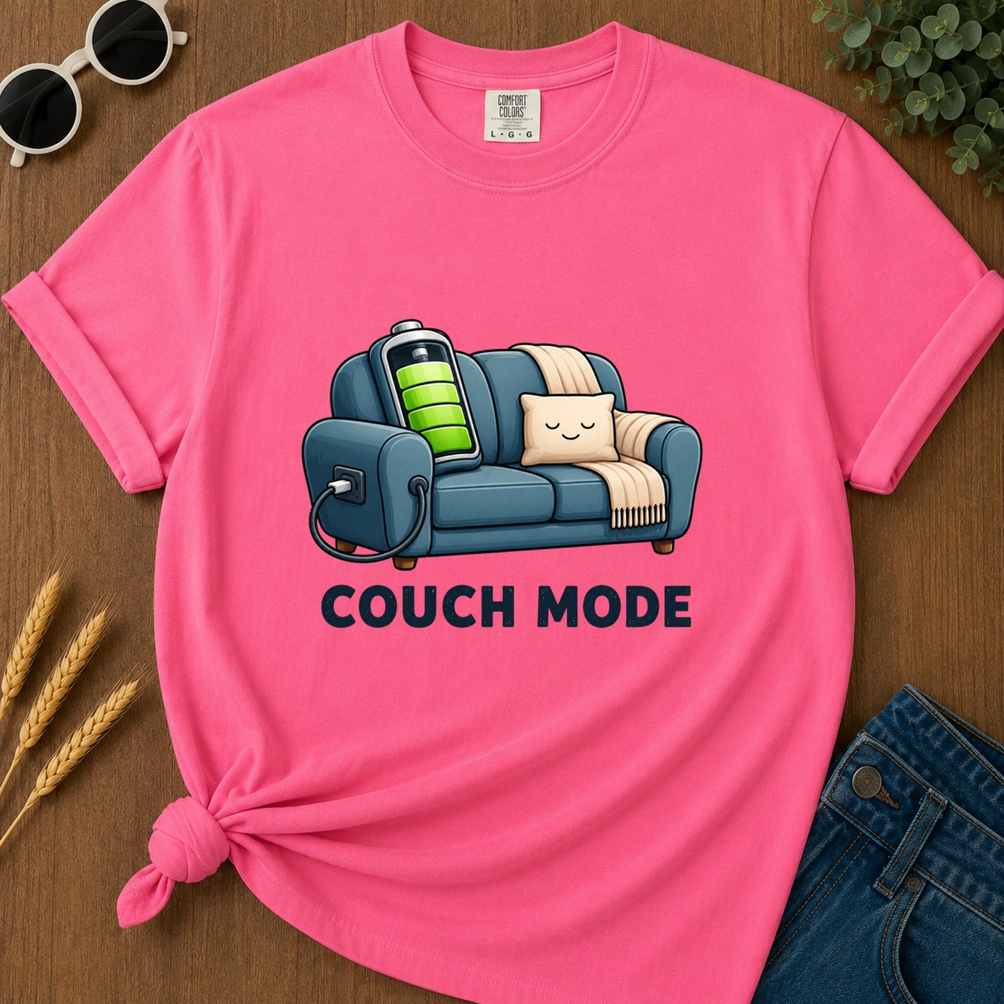 Couch Mode T-Shirt - Crunchberry