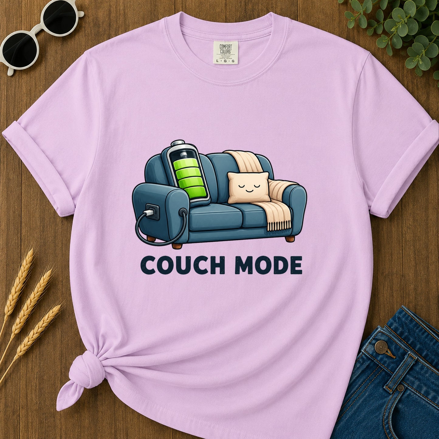 Couch Mode T-Shirt - Orchid