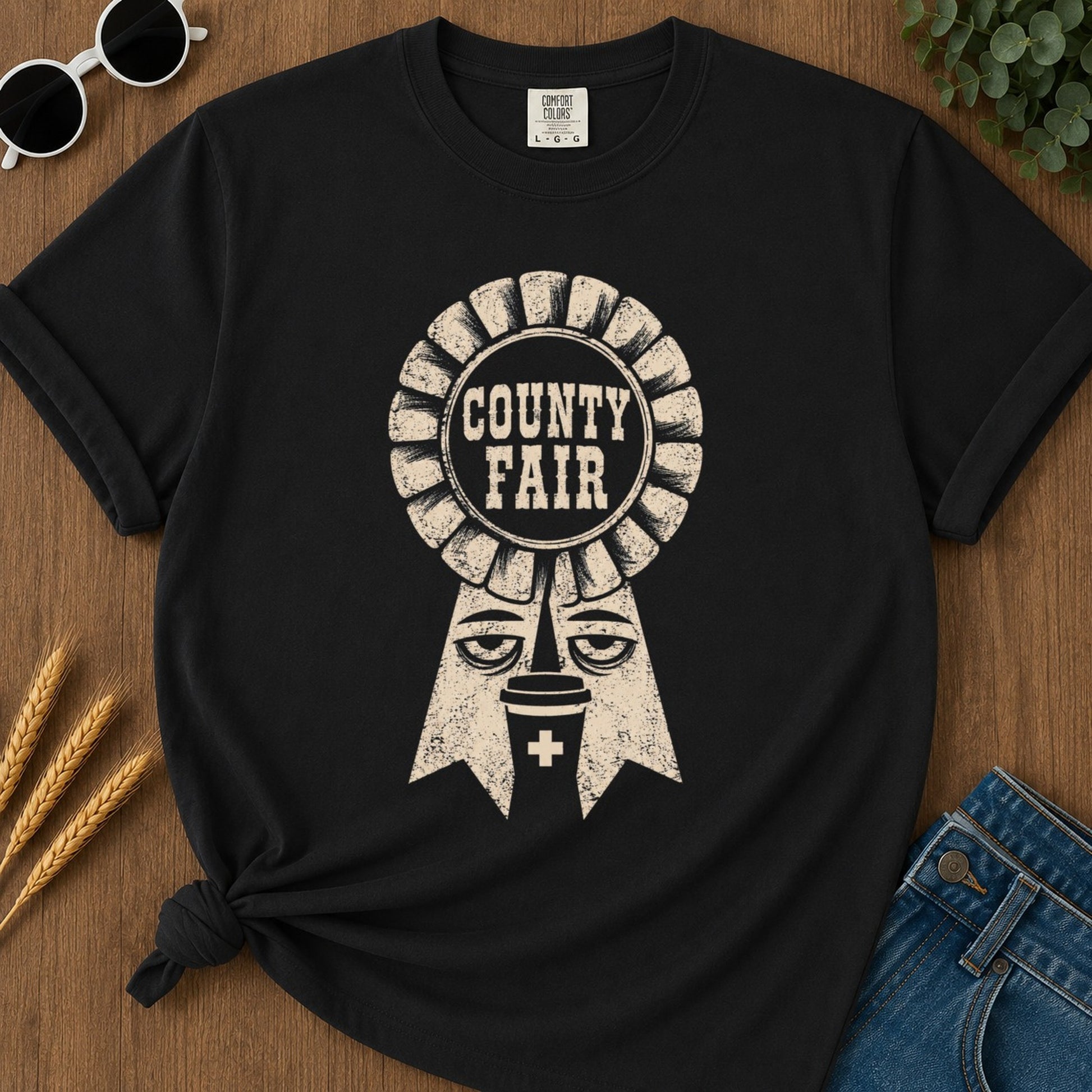 County Fair T-shirt - Black Mockup