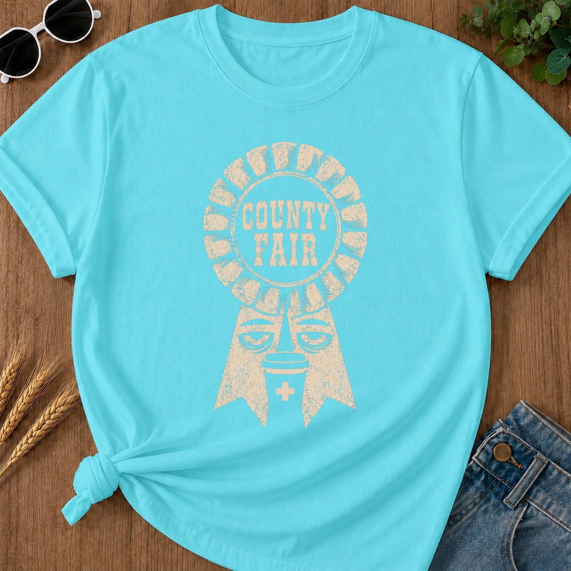 County Fair T-shirt - Lagoon Blue Mockup