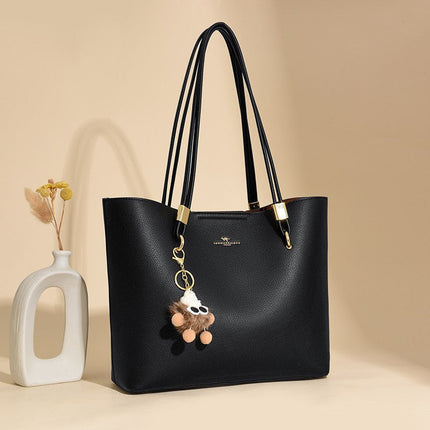 Cowhide Leather Basket Tote Bag - RAYZORA