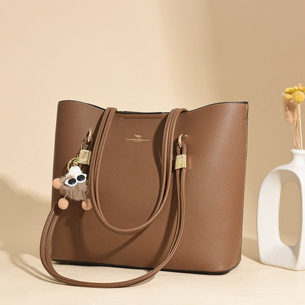 Cowhide Leather Basket Tote Bag - RAYZORA