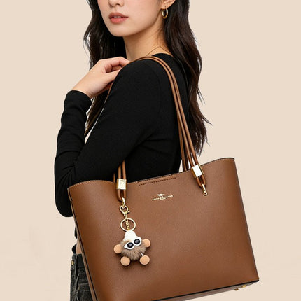 Cowhide Leather Basket Tote Bag - RAYZORA