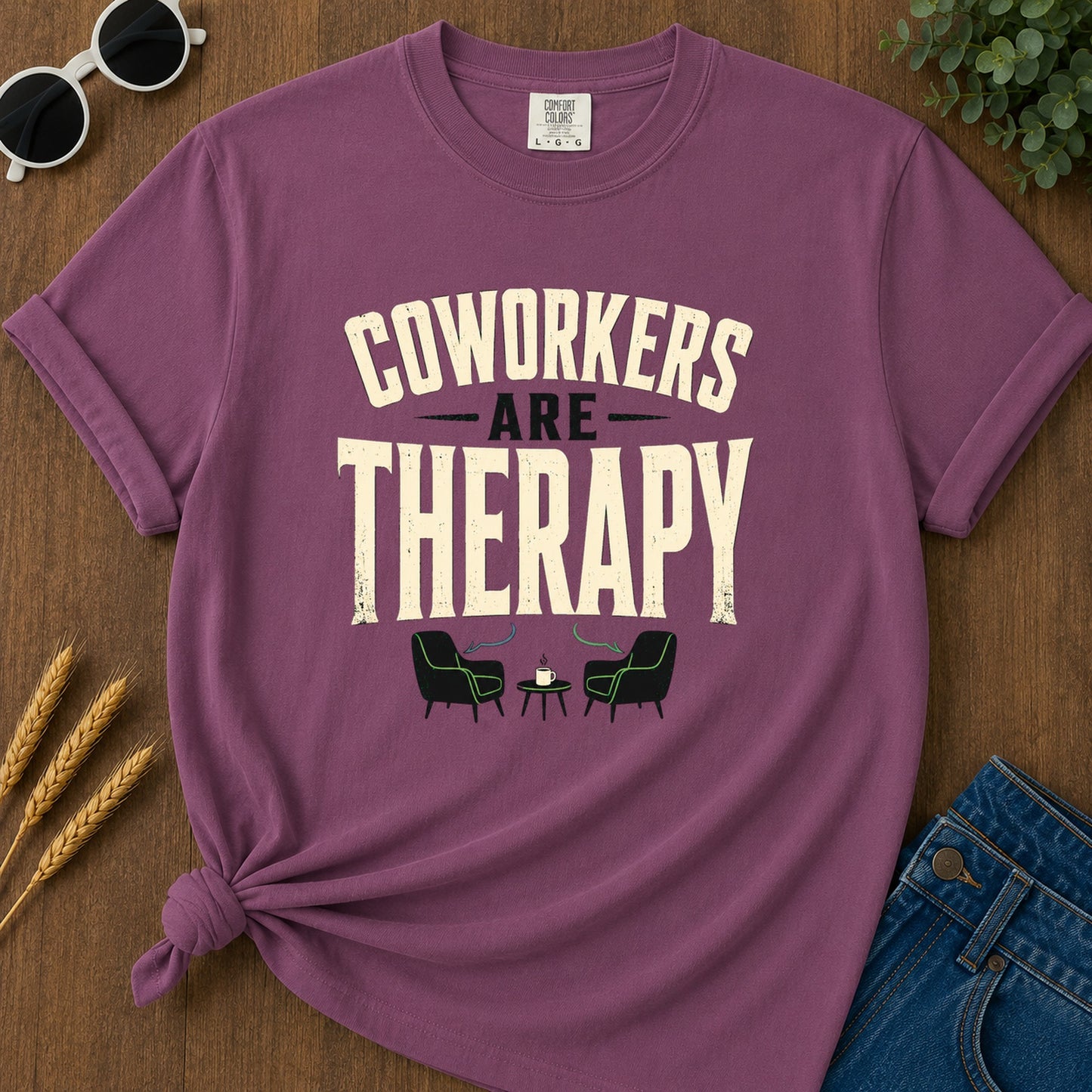 Coworkers Are Therapy T-Shirt - Berry