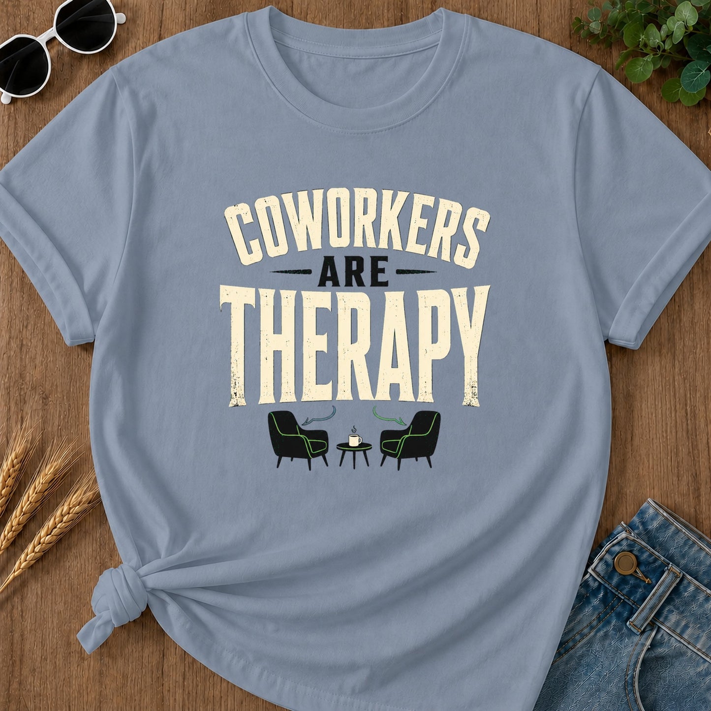 Coworkers Are Therapy T-Shirt - Blue Jean