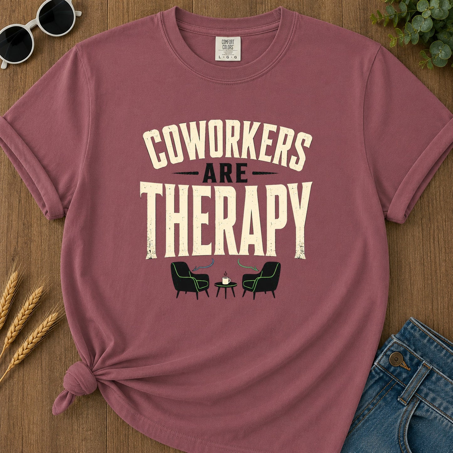 Coworkers Are Therapy T-Shirt - Brick