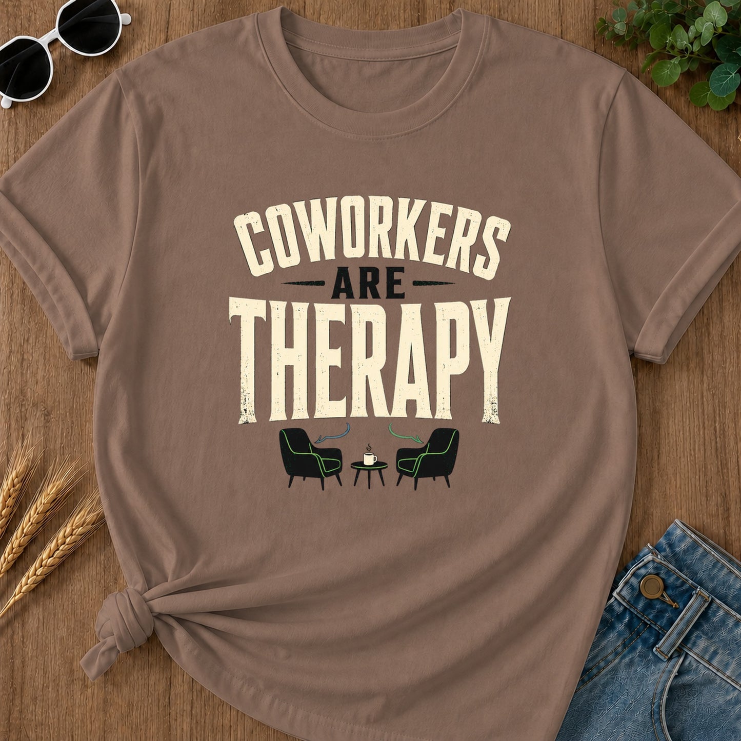 Coworkers Are Therapy T-Shirt - Espresso