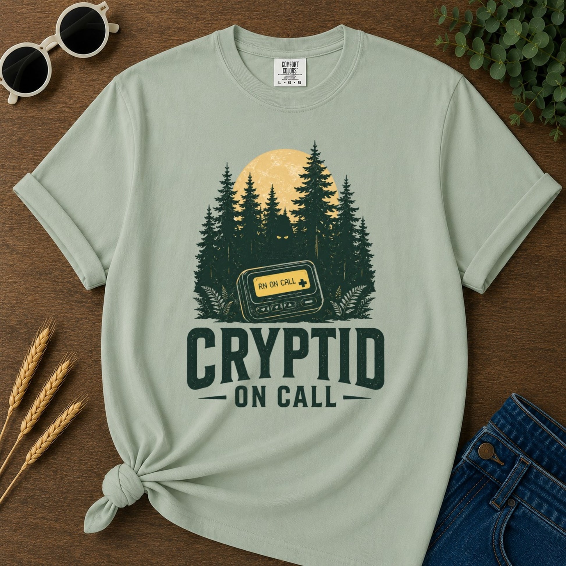 Cryptid Call T-shirt - Bay Mockup