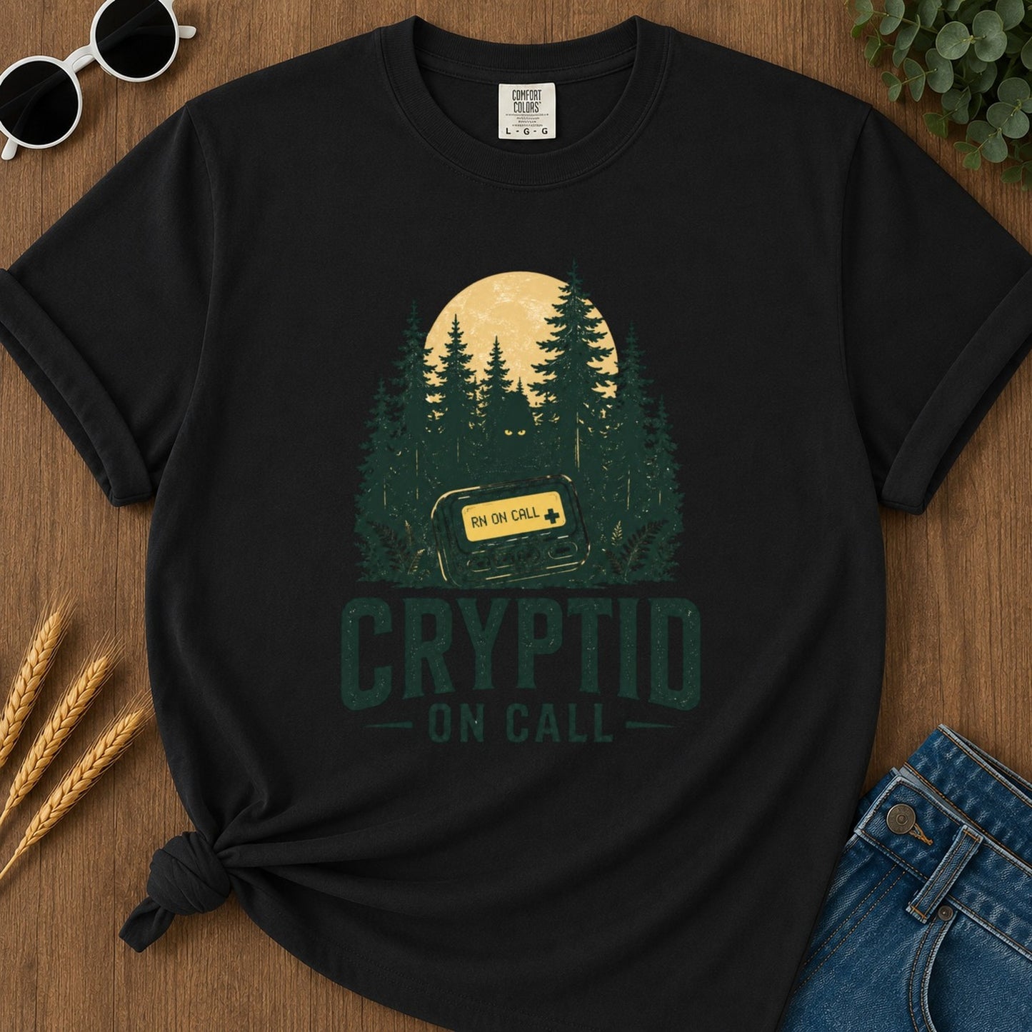 Cryptid Call T-shirt - Black Mockup
