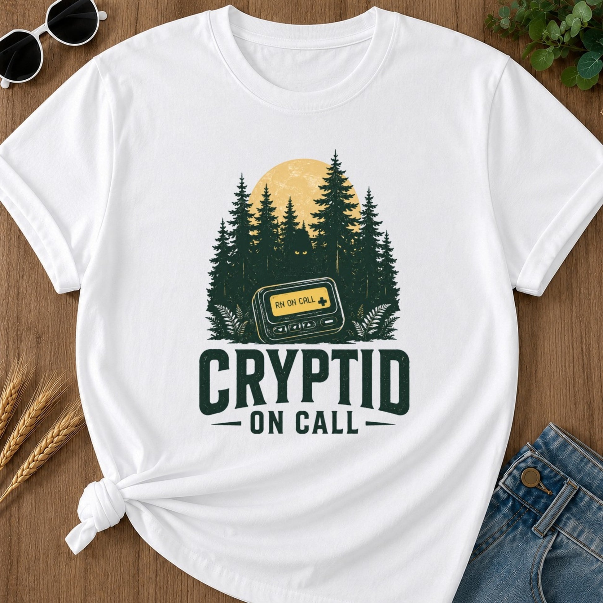 Cryptid Call T-shirt - White Mockup