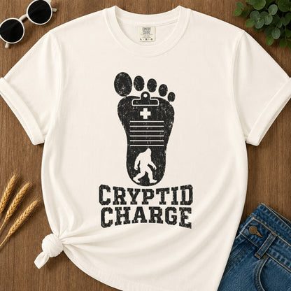 Cryptid Charge T-shirt - Ivory Mockup