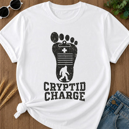 Cryptid Charge T-shirt - White Mockup