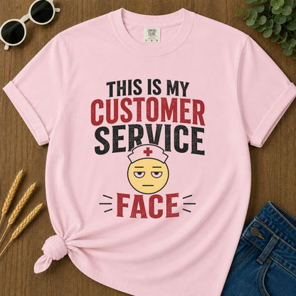 Customer Service Face T-Shirt - Blossom