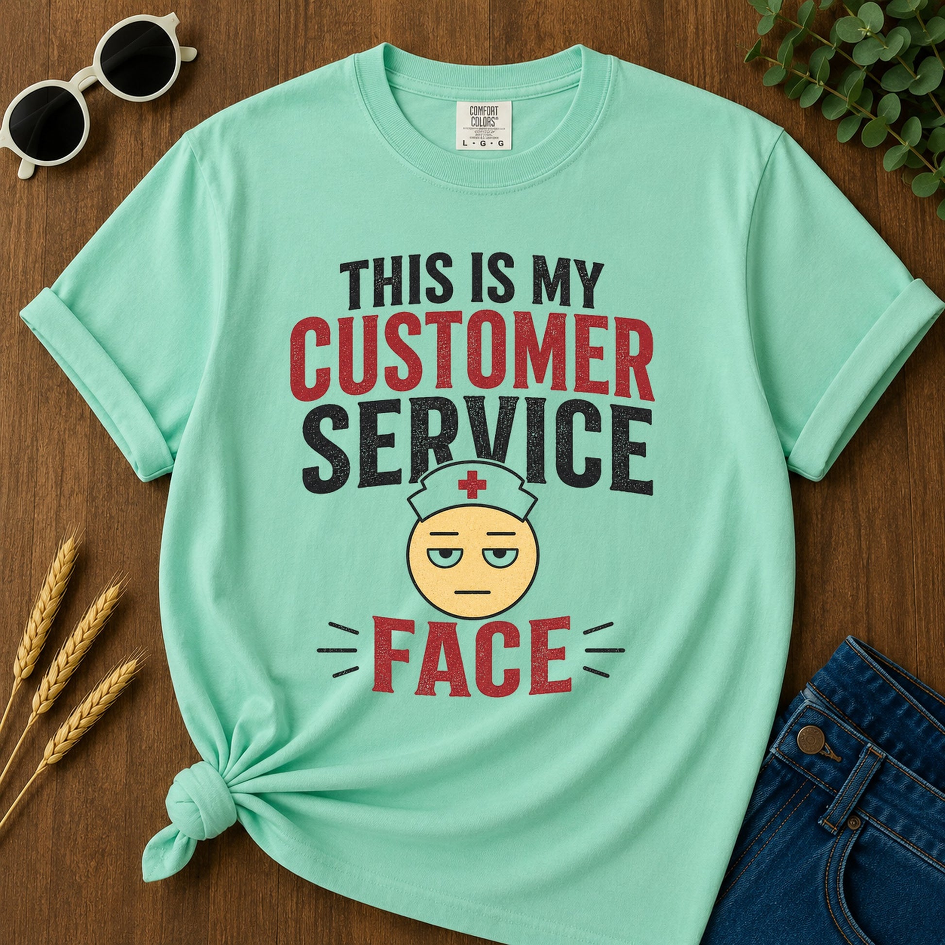 Customer Service Face T-Shirt - Island Reef