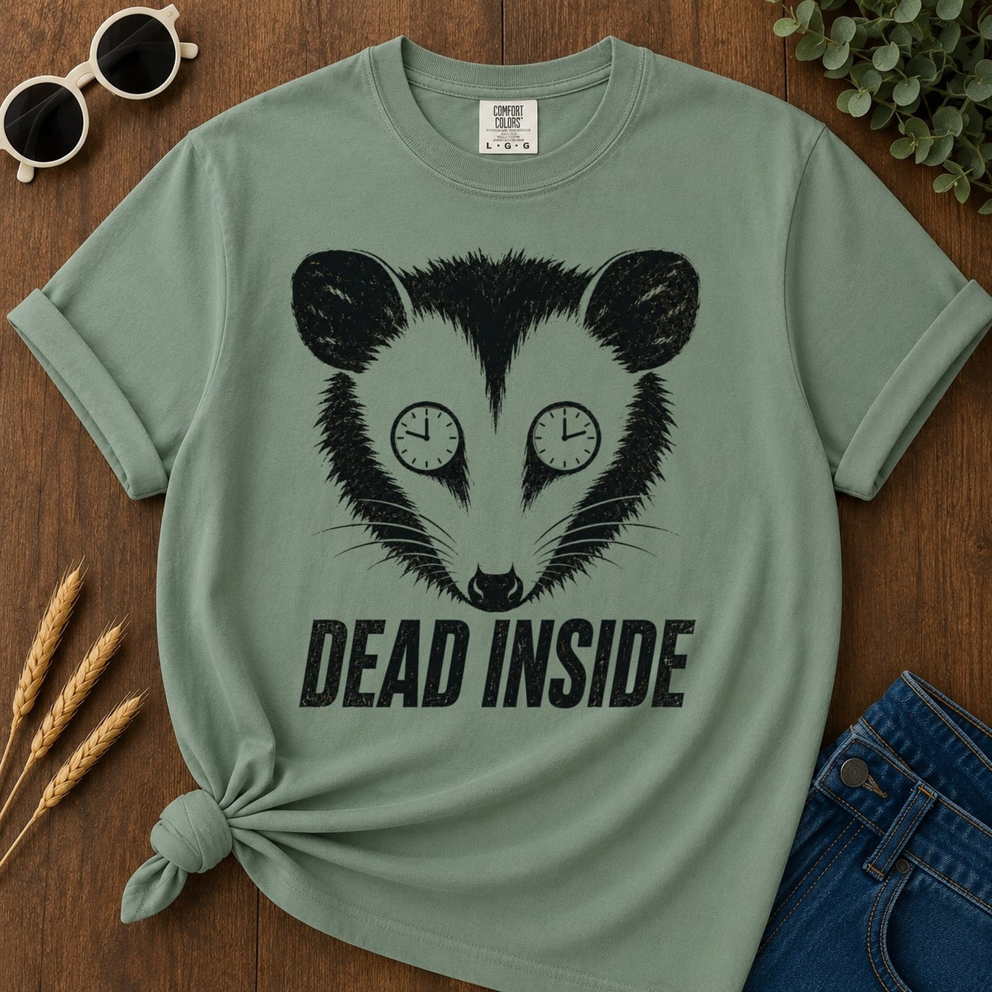 Dead Inside T-shirt - Light Green Mockup