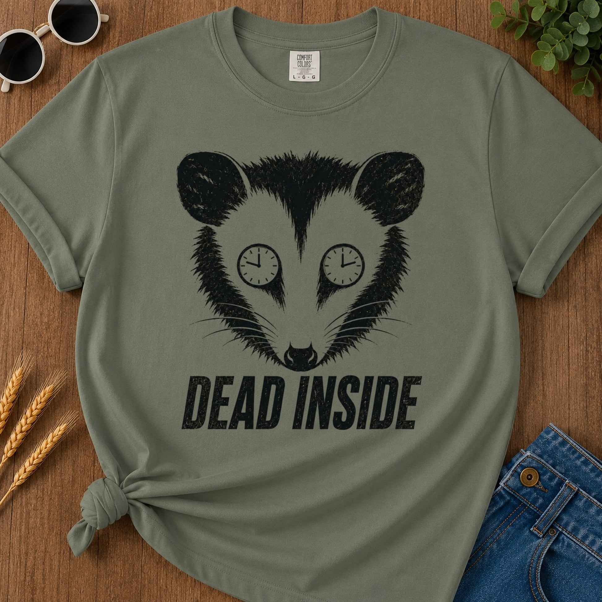 Dead Inside T-shirt - Moss Mockup