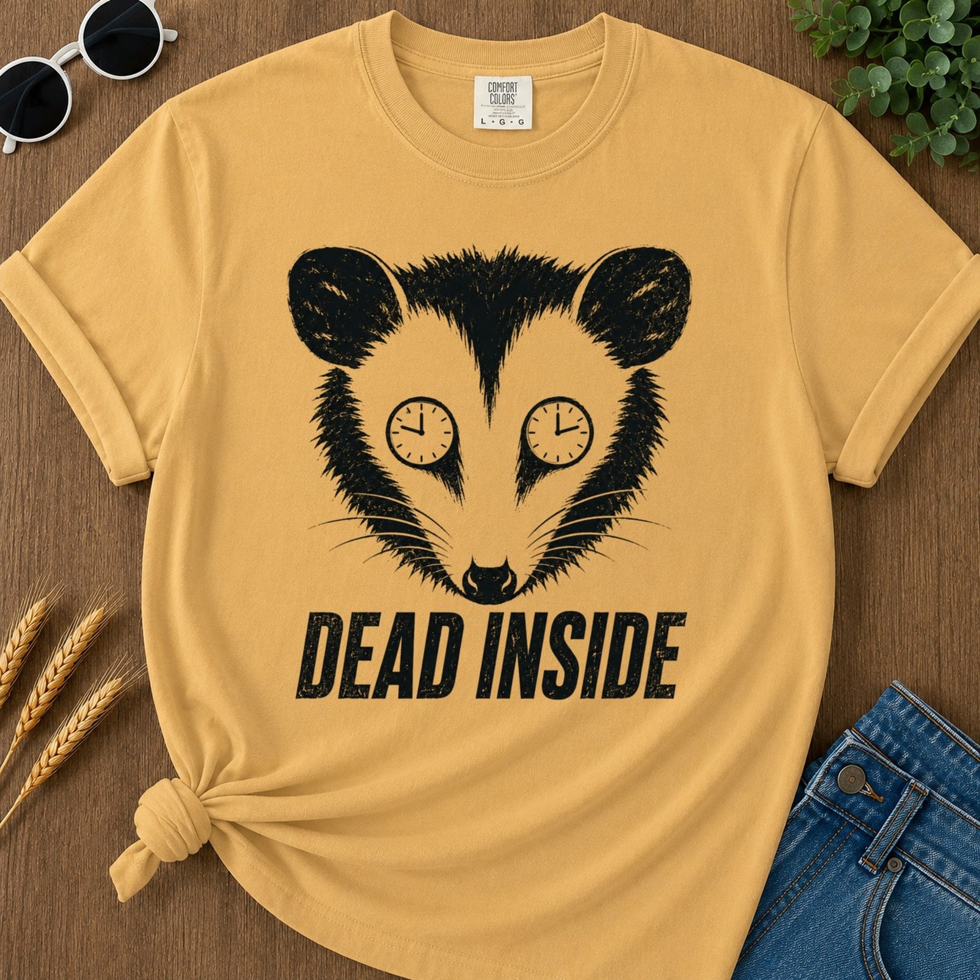 Dead Inside T-shirt - Mustard Mockup