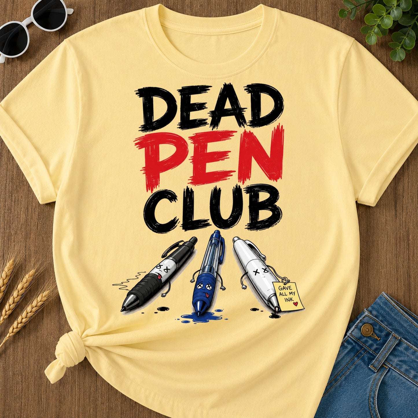 Dead Pen Club Red T-Shirt - Butter