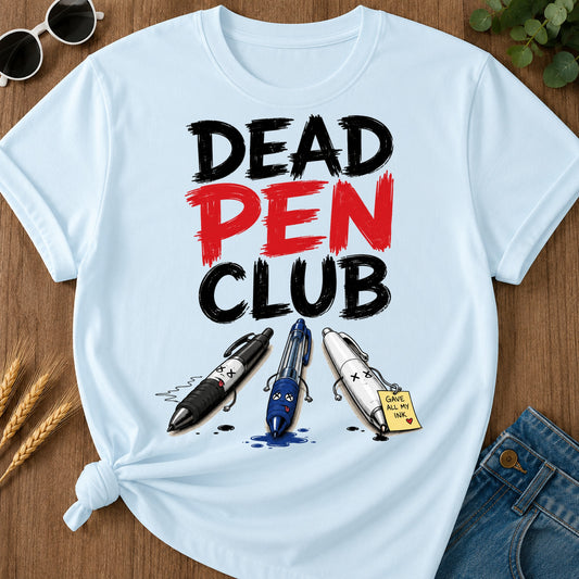Dead Pen Club Red T-Shirt - Chambray