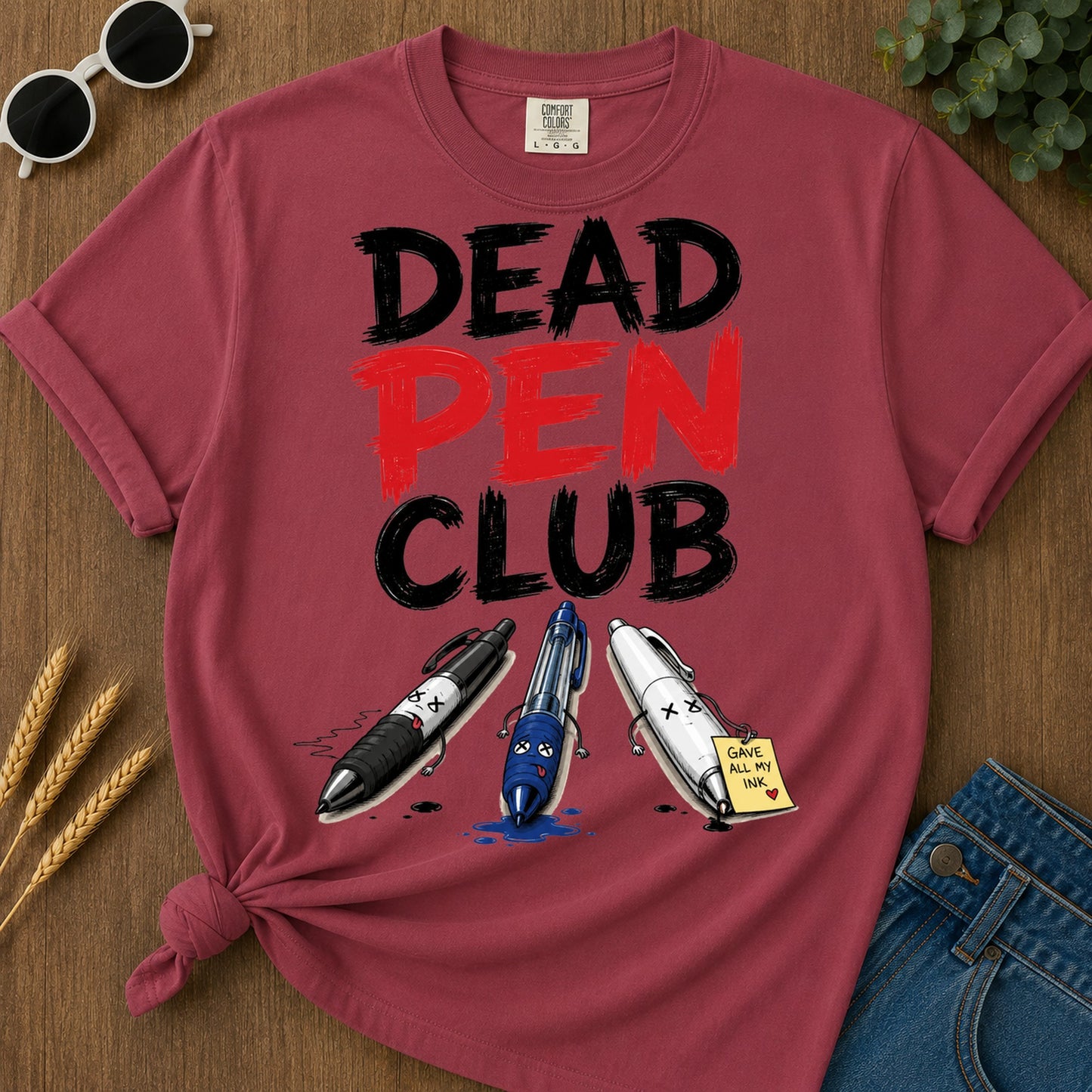 Dead Pen Club Red T-Shirt - Chili