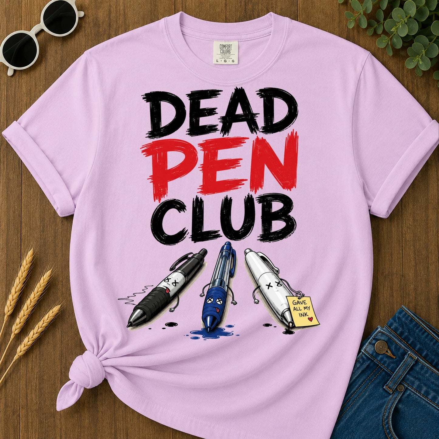 Dead Pen Club Red T-Shirt - Orchid