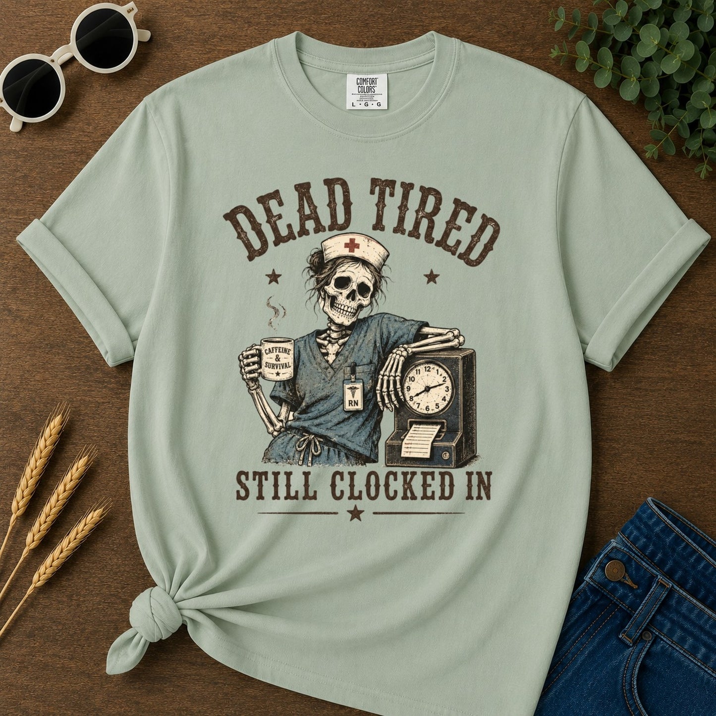 Dead Tired T-shirt - Bay Mockup