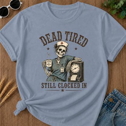 Dead Tired T-shirt - Blue Jean Mockup