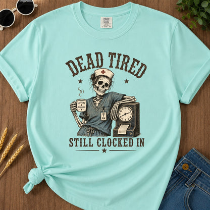 Dead Tired T-shirt - Chalky Mint Mockup