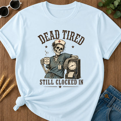 Dead Tired T-shirt - Chambray Mockup