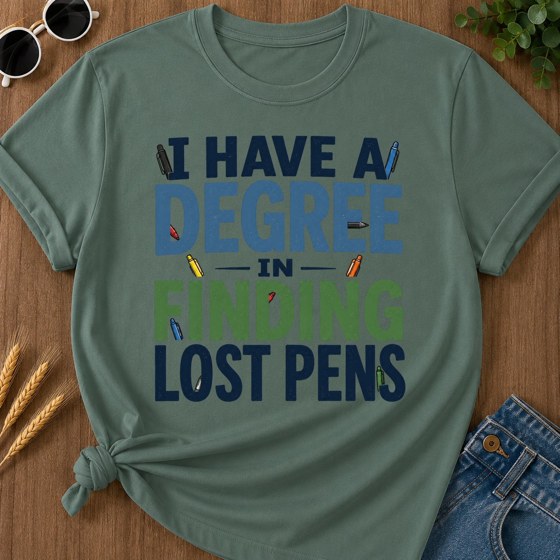 Degree Finding Lost Pens T-Shirt - Blue Spruce