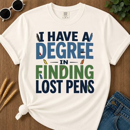 Degree Finding Lost Pens T-Shirt - Ivory