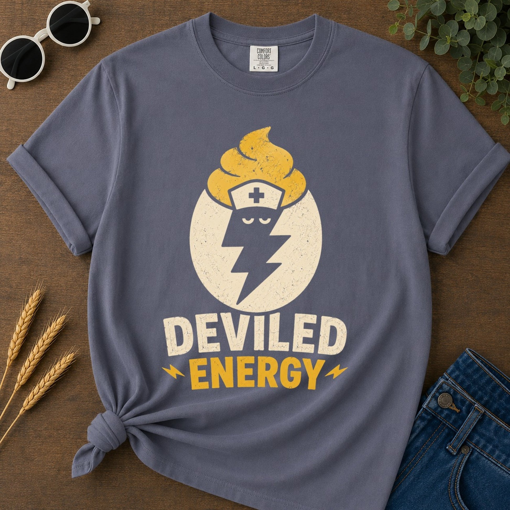 Deviled Energy 2 T-shirt - Navy Mockup