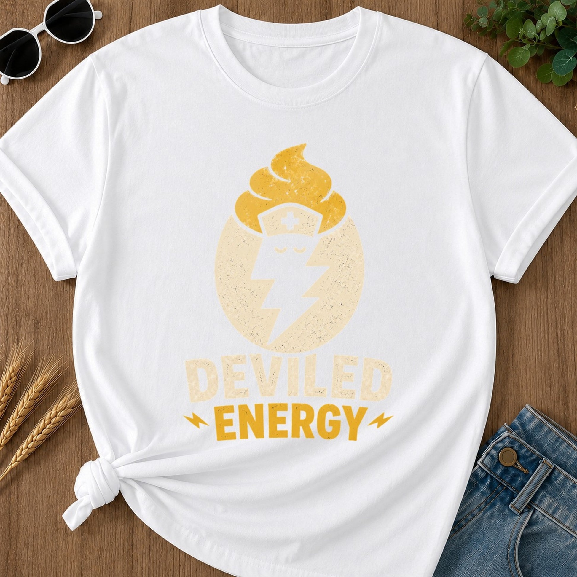 Deviled Energy 2 T-shirt - White Mockup