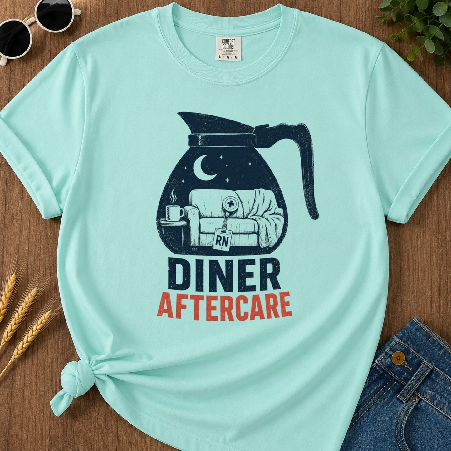 Diner Aftercare T-shirt - Chalky Mint Mockup