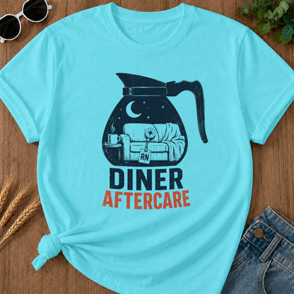 Diner Aftercare T-shirt - Lagoon Blue Mockup
