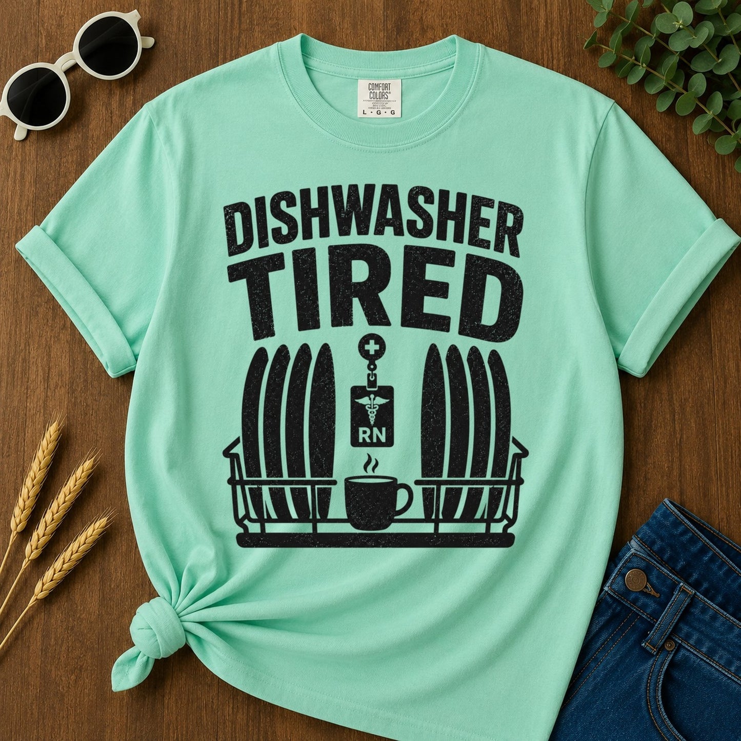 Dishwasher Tired T-shirt - Island Reef Mockup