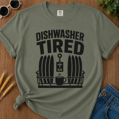 Dishwasher Tired T-shirt - Moss Mockup