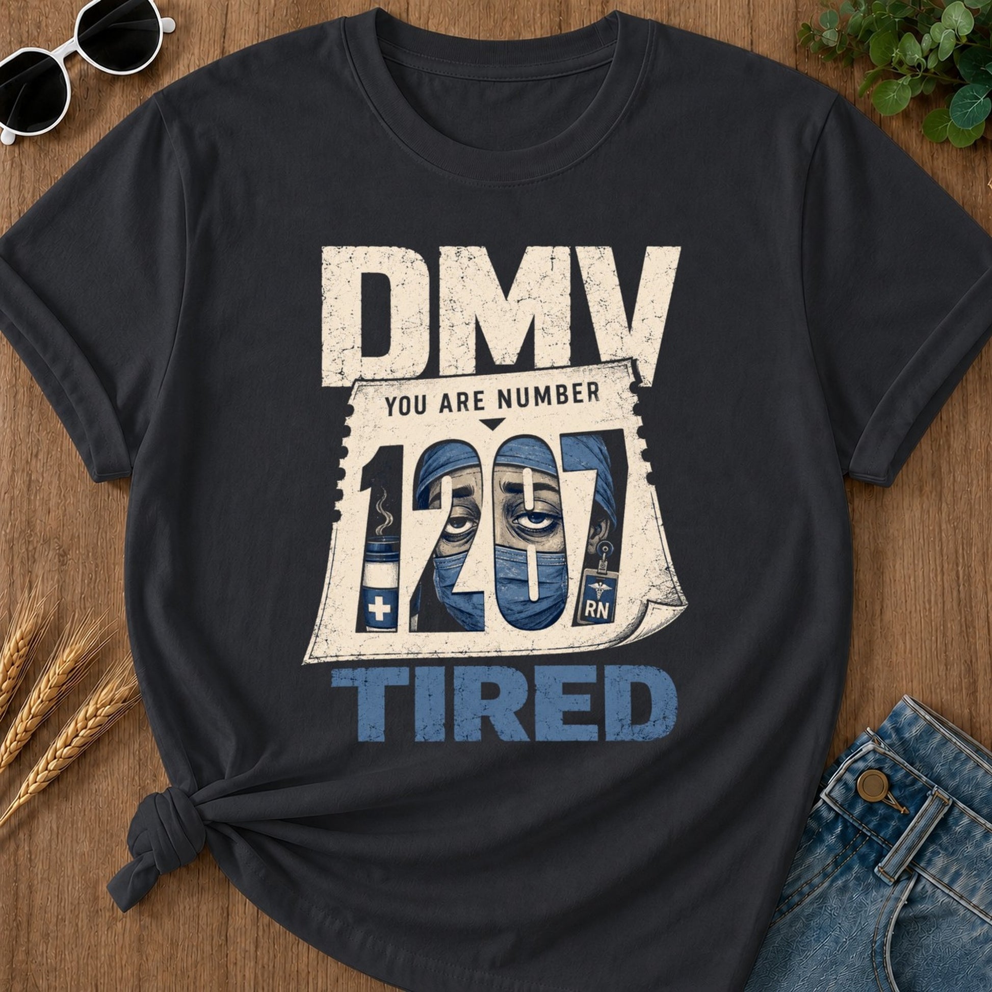 Dmv Tired 2 T-shirt - Graphite Mockup