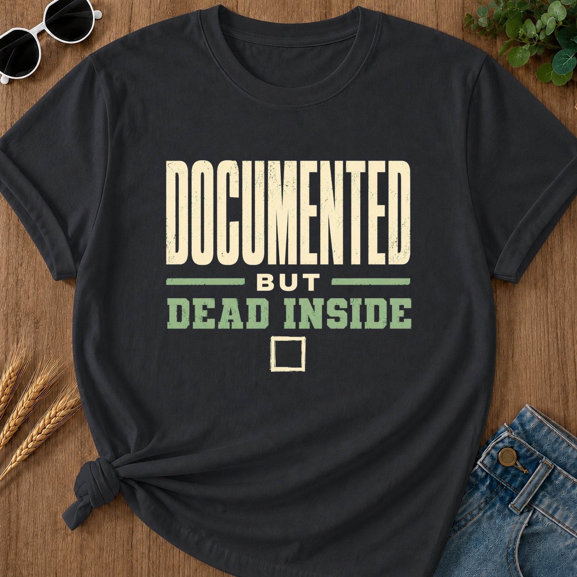 Documented Dead Inside T-Shirt - Graphite