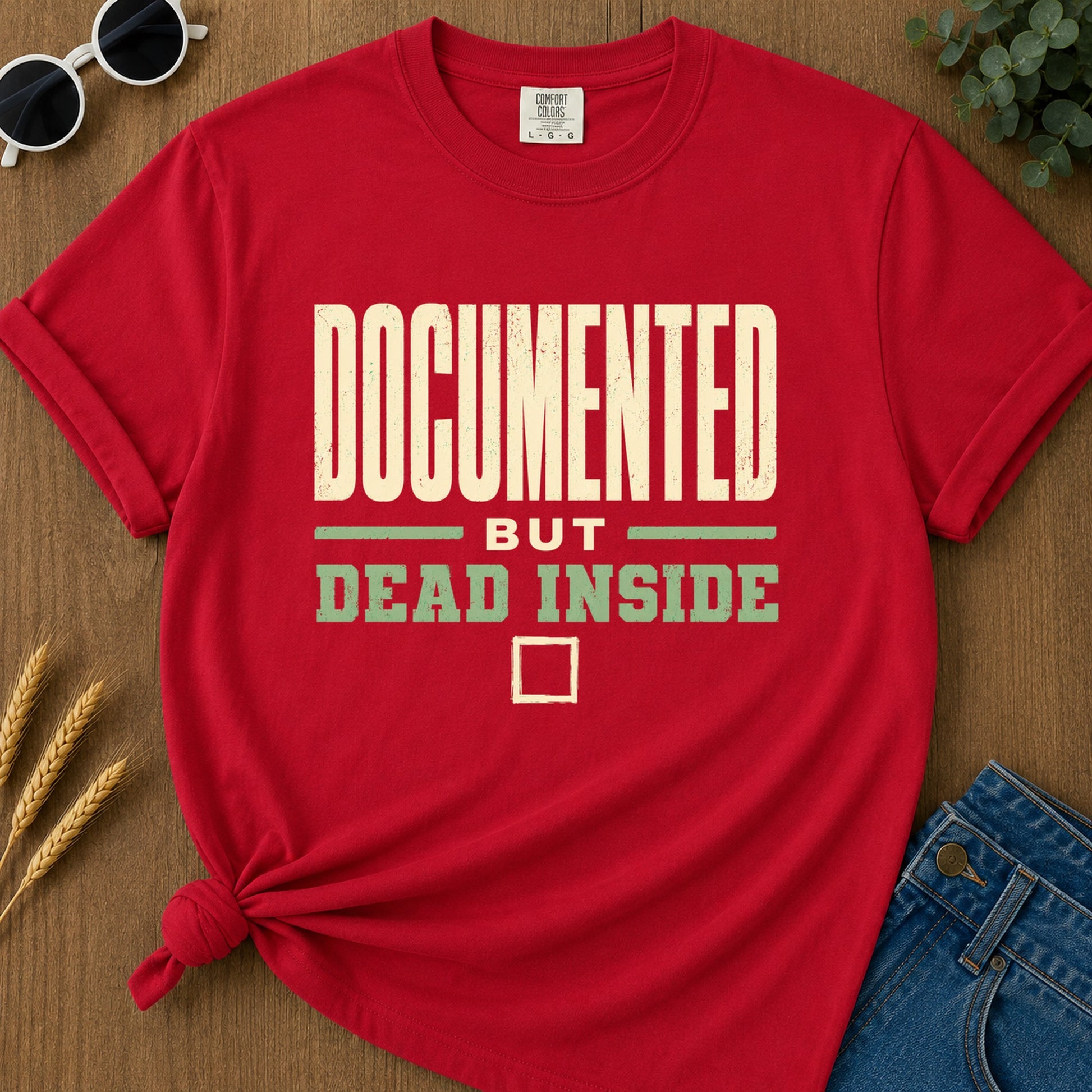 Documented Dead Inside T-Shirt - Red