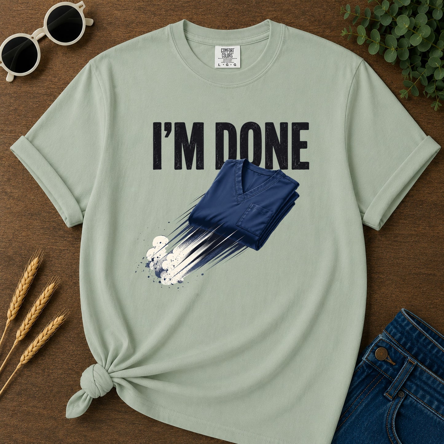 Done Flying Scrubs T-Shirt - Bay