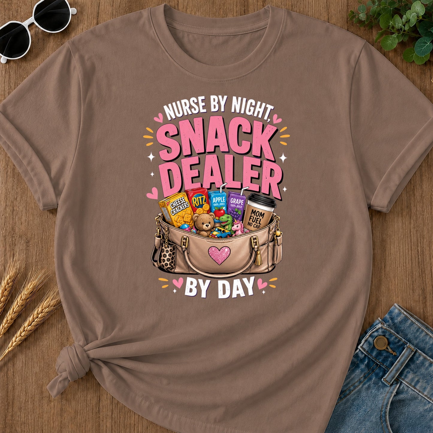 Eby Ght Nurse Apple Ritz Grape 100 Juice Cheese Mom T-Shirt - Espresso