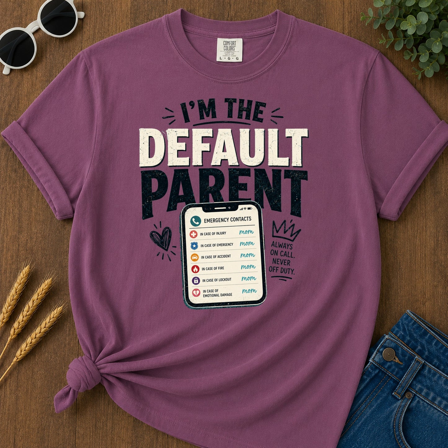 Emergency Contacts Mom T-Shirt - Berry