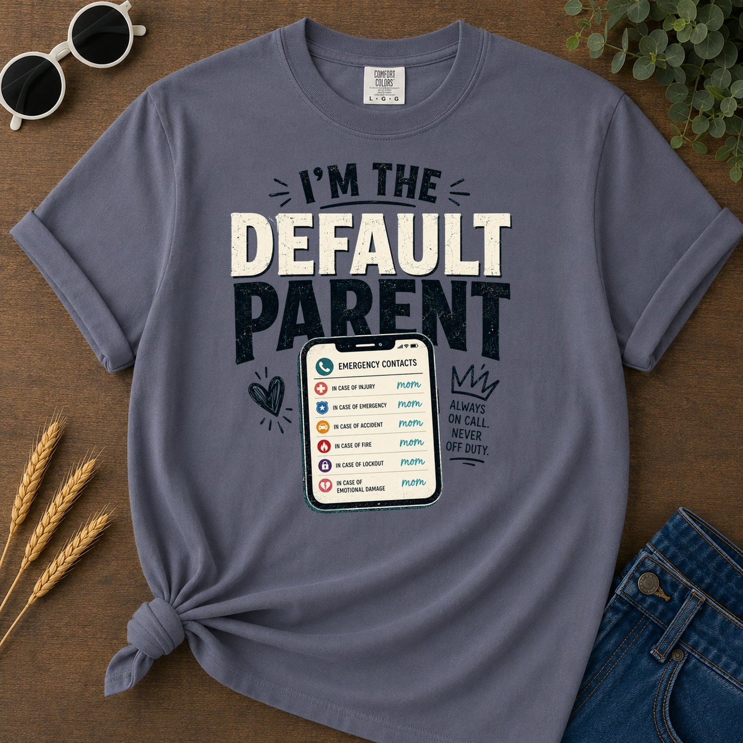 Emergency Contacts Mom T-Shirt - Navy