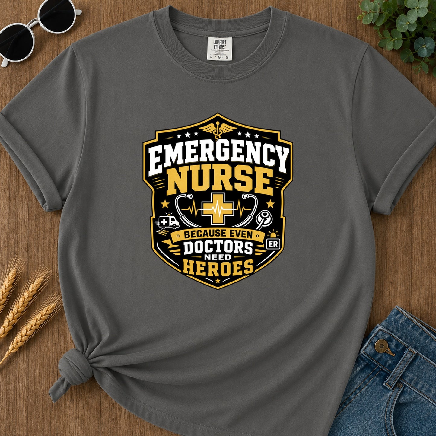 Emergency Nurse (2) T-Shirt - Pepper