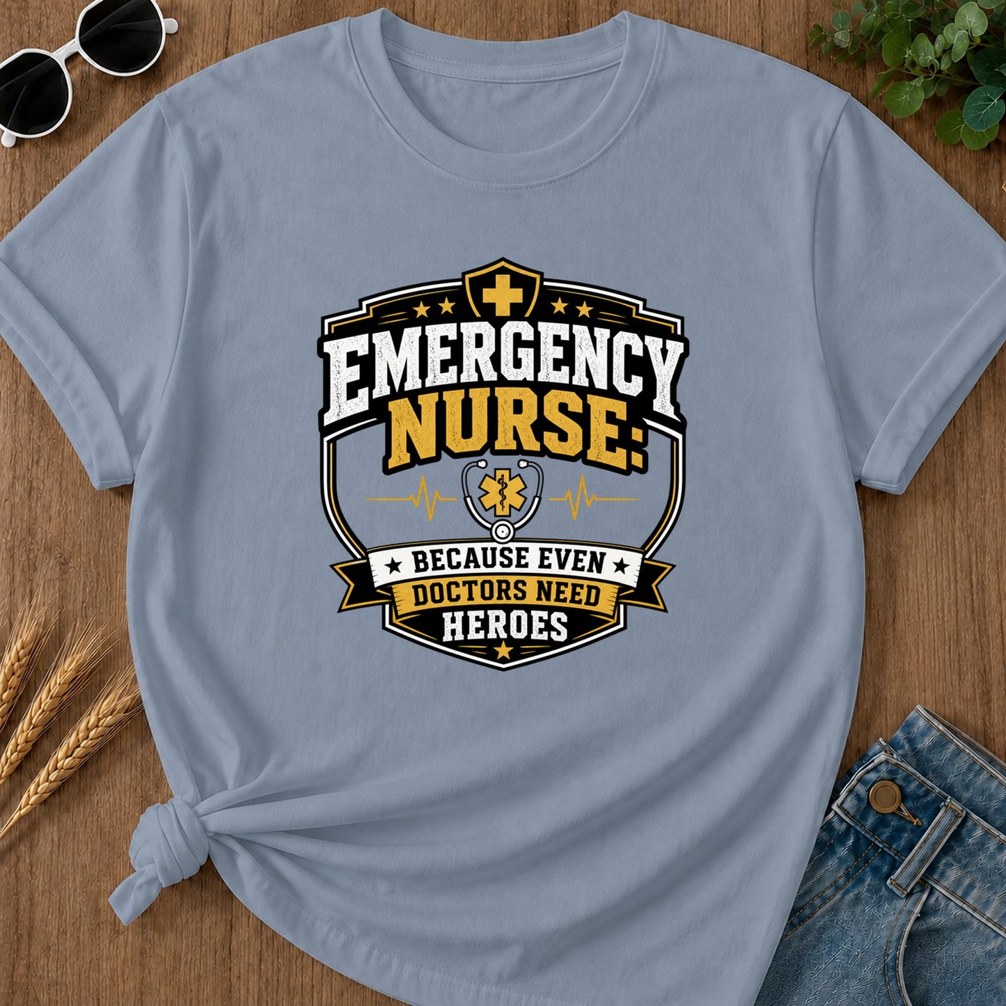 Emergency Nurse T-Shirt - Blue Jean
