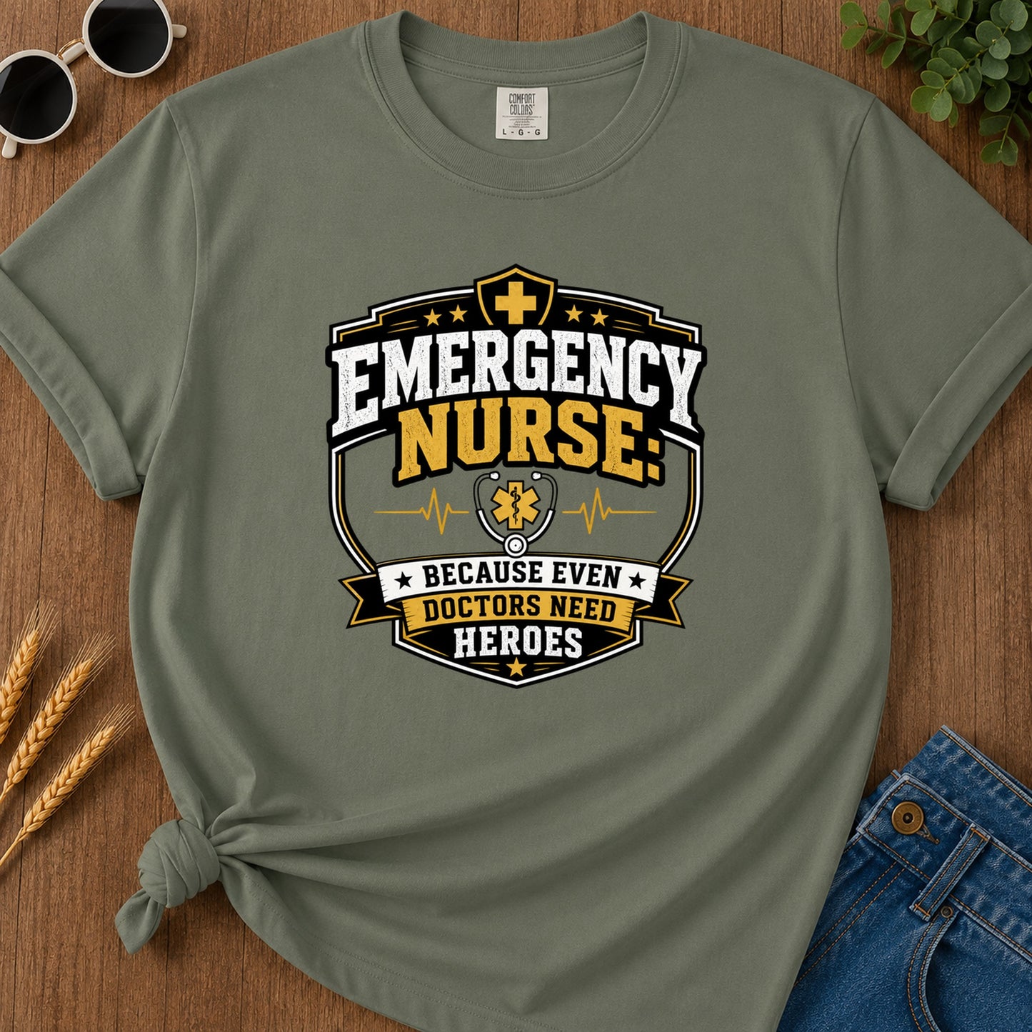 Emergency Nurse T-Shirt - Moss