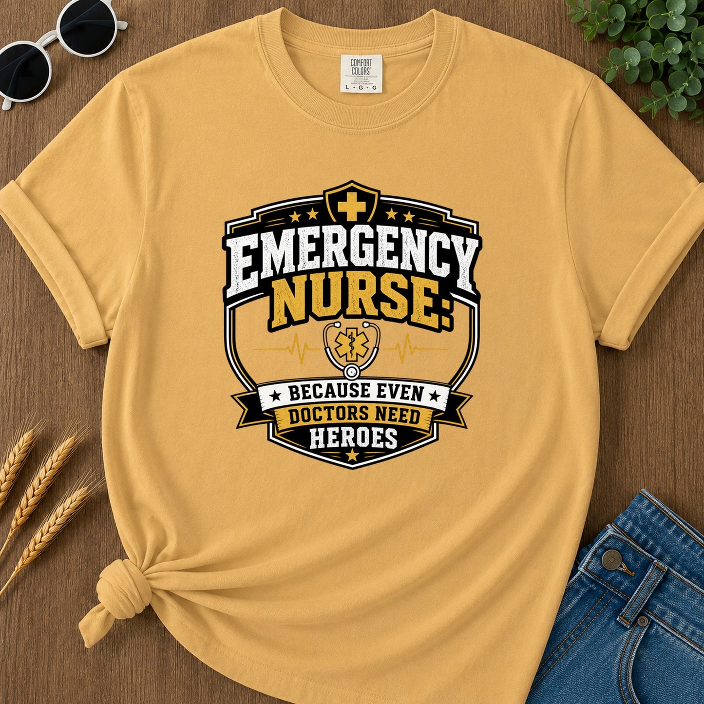 Emergency Nurse T-Shirt - Mustard